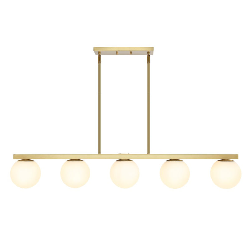 Luca Parisian 45.5" Modern Glam Iron Globe Linear LED Pendant - JONATHAN Y