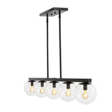 Luca Parisian 45.5" Modern Glam Iron Globe Linear LED Pendant - JONATHAN Y