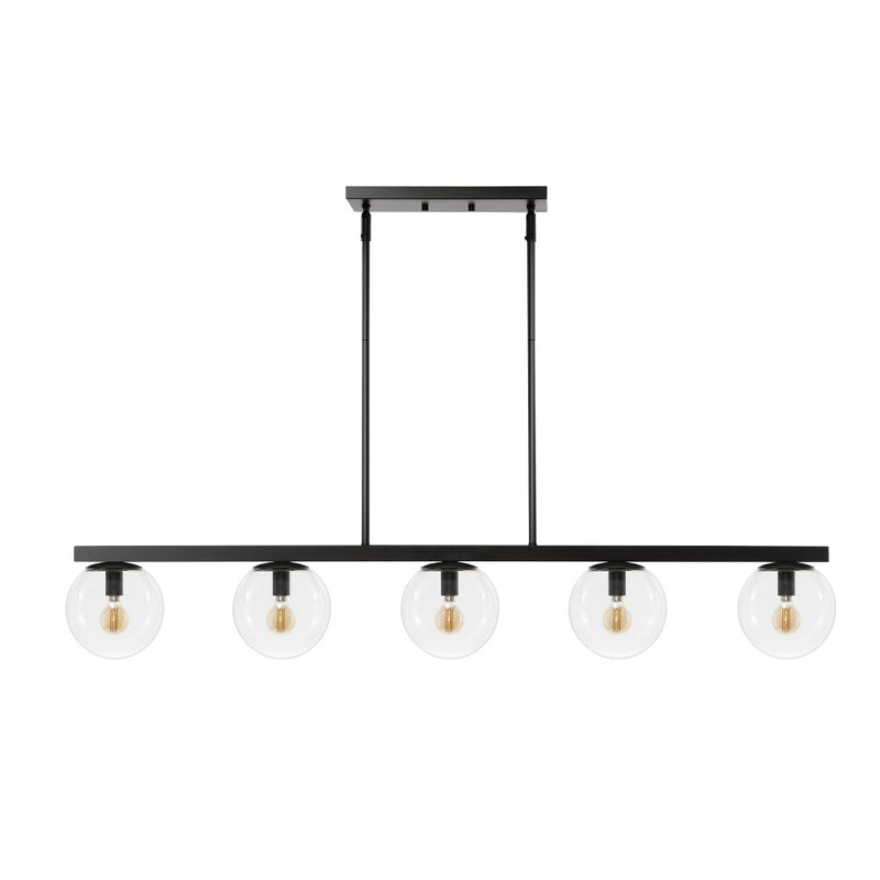 Luca Parisian 45.5" Modern Glam Iron Globe Linear LED Pendant - JONATHAN Y