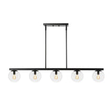 Luca Parisian 45.5" Modern Glam Iron Globe Linear LED Pendant - JONATHAN Y