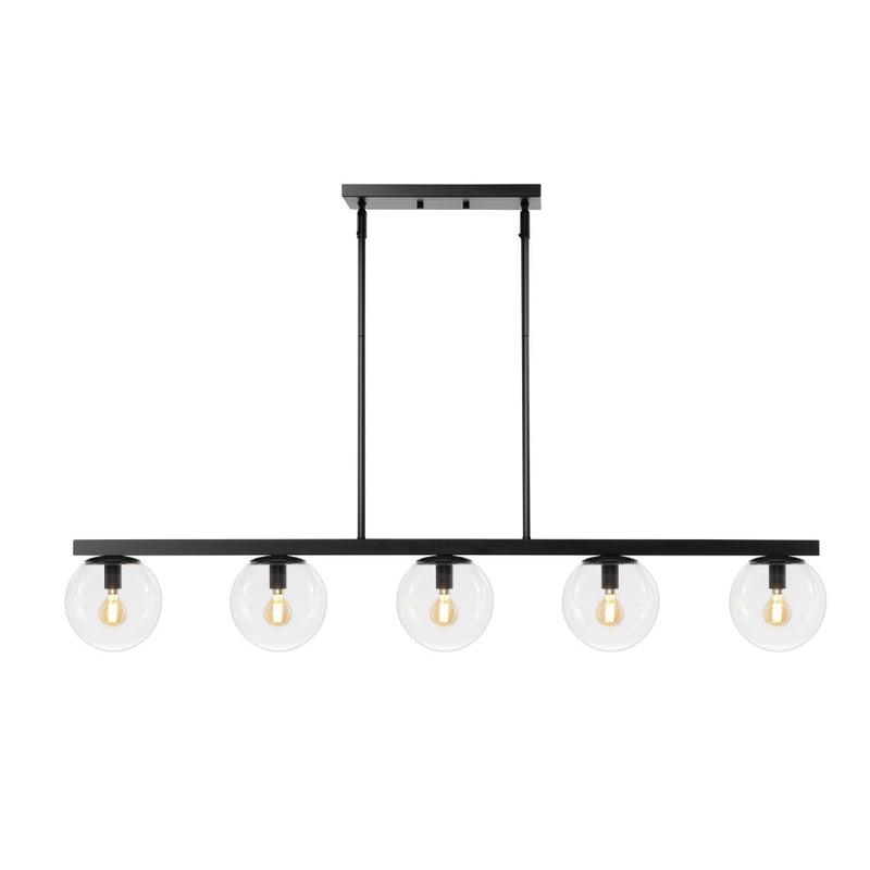 Luca Parisian 45.5" Modern Glam Iron Globe Linear LED Pendant - JONATHAN Y