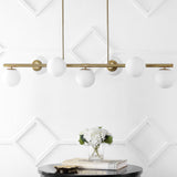 Luca Parisian 45.5" Modern Glam Iron Globe Linear LED Pendant - JONATHAN Y