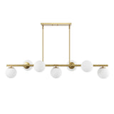 Luca Parisian 45.5" Modern Glam Iron Globe Linear LED Pendant - JONATHAN Y