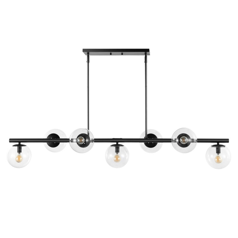 Luca Parisian 45.5" Modern Glam Iron Globe Linear LED Pendant