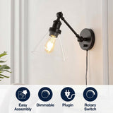 Cowie 8" Iron/Glass Adjustable LED Wall Sconce Oil Rubbed Bronze – ICONS