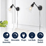 Cowie 8" Iron/Glass Adjustable LED Wall Sconce Oil Rubbed Bronze (Set of 2) – ICONS