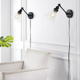Cowie 8" Iron/Glass Adjustable LED Wall Sconce - JONATHAN Y
