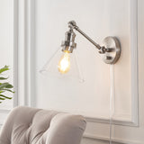 Cowie 8" Iron/Glass Adjustable LED Wall Sconce - JONATHAN Y