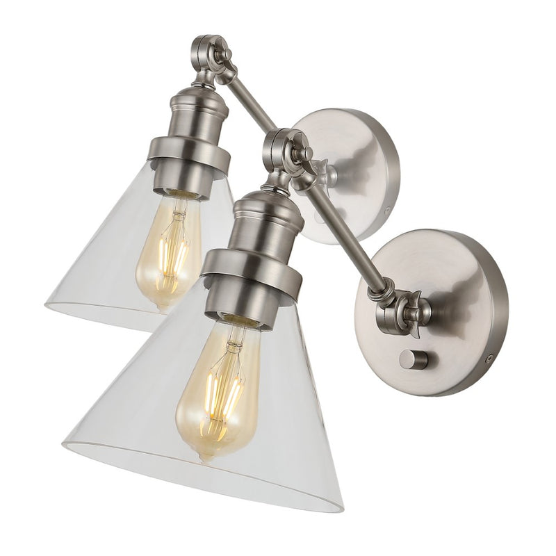 Cowie 8" Iron/Glass Adjustable LED Wall Sconce - JONATHAN Y