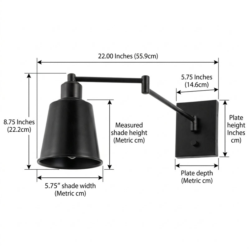 Cary 5.75" Iron Contemporary Swing Arm LED Wall Sconce Oil Rubbed Bronze – DIM