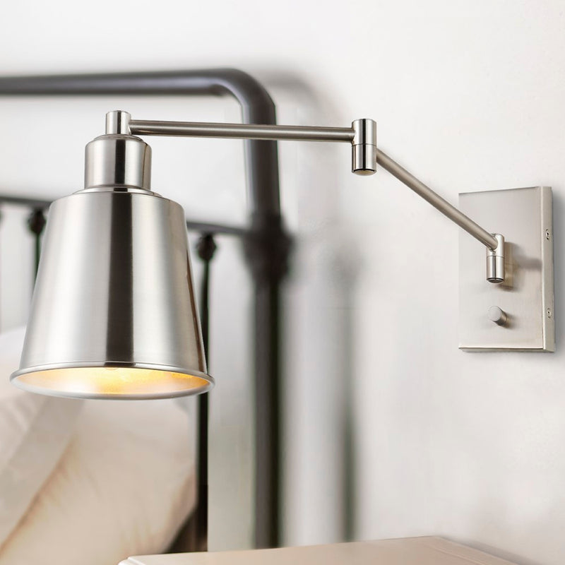 Cary 5.75" Iron Contemporary Swing Arm LED Wall Sconce - JONATHAN Y