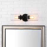 Jules Edison 16.5" Cylinder Iron/Seeded Glass Farmhouse Contemporary LED Wall Sconce - JONATHAN Y