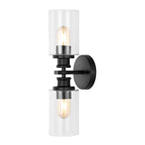 Jules Edison 16.5" Cylinder Iron/Seeded Glass Farmhouse Contemporary LED Wall Sconce - JONATHAN Y