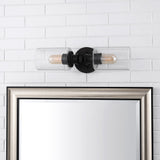 Jules Edison 16.5" Cylinder Iron/Seeded Glass Farmhouse Contemporary LED Wall Sconce - JONATHAN Y