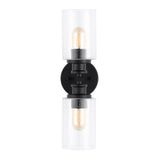 Jules Edison 16.5" Cylinder Iron/Seeded Glass Farmhouse Contemporary LED Wall Sconce - JONATHAN Y