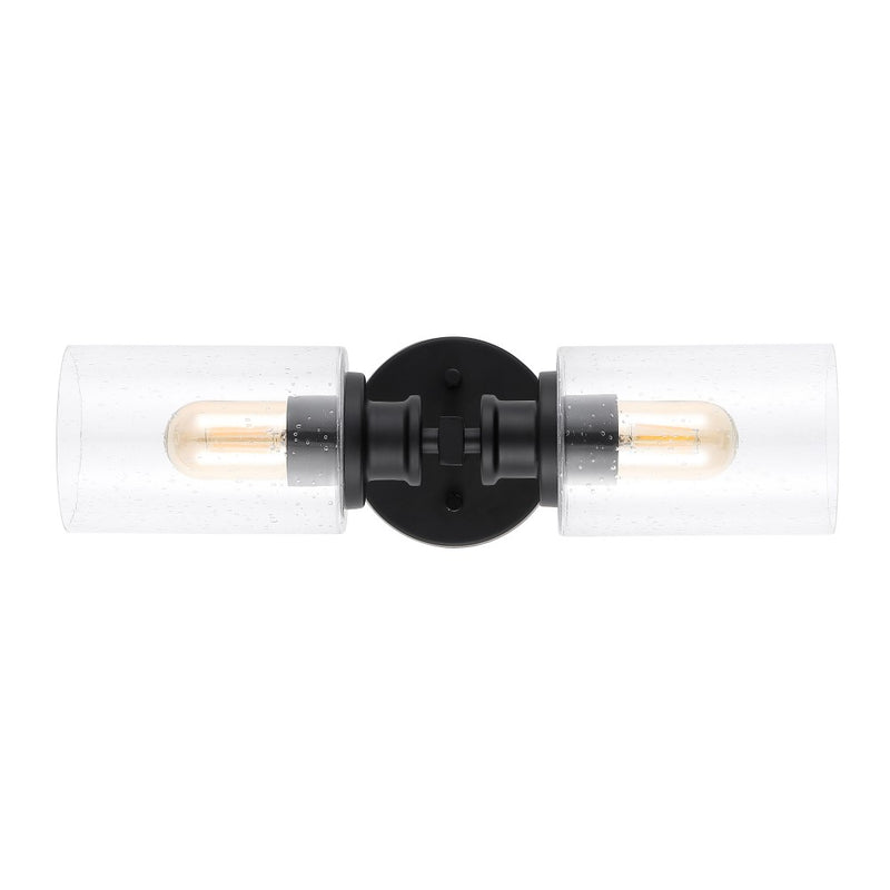 Jules Edison 16.5" Cylinder Iron/Seeded Glass Farmhouse Contemporary LED Wall Sconce - JONATHAN Y