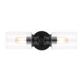Jules Edison 16.5" Cylinder Iron/Seeded Glass Farmhouse Contemporary LED Wall Sconce - JONATHAN Y