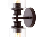 Jules Edison 16.5" Cylinder Iron/Seeded Glass Farmhouse Contemporary LED Wall Sconce - JONATHAN Y