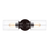 Jules Edison 16.5" Cylinder Iron/Seeded Glass Farmhouse Contemporary LED Wall Sconce - JONATHAN Y