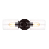 Jules Edison 16.5" Cylinder Iron/Seeded Glass Farmhouse Contemporary LED Wall Sconce - JONATHAN Y