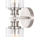 Jules Edison 16.5" Cylinder Iron/Seeded Glass Farmhouse Contemporary LED Wall Sconce