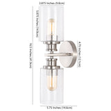 Jules Edison 16.5" Cylinder Iron/Seeded Glass Farmhouse Contemporary LED Wall Sconce