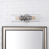 Jules Edison 16.5" Cylinder Iron/Seeded Glass Farmhouse Contemporary LED Wall Sconce - JONATHAN Y
