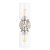 Jules Edison 16.5" Cylinder Iron/Seeded Glass Farmhouse Contemporary LED Wall Sconce - JONATHAN Y