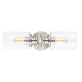 Jules Edison 16.5" Cylinder Iron/Seeded Glass Farmhouse Contemporary LED Wall Sconce