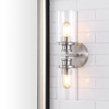 Jules Edison 16.5" Cylinder Iron/Seeded Glass Farmhouse Contemporary LED Wall Sconce - JONATHAN Y