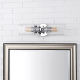 Jules Edison 16.5" Cylinder Iron/Seeded Glass Farmhouse Contemporary LED Wall Sconce