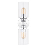 Jules Edison 16.5" Cylinder Iron/Seeded Glass Farmhouse Contemporary LED Wall Sconce