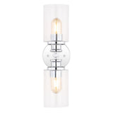 Jules Edison 16.5" Cylinder Iron/Seeded Glass Farmhouse Contemporary LED Wall Sconce
