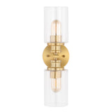 Jules Edison 16.5" Cylinder Iron/Seeded Glass Farmhouse Contemporary LED Wall Sconce