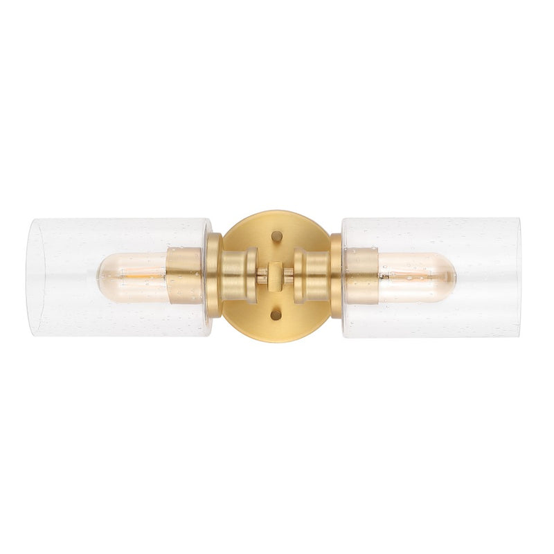 Jules Edison 16.5" Cylinder Iron/Seeded Glass Farmhouse Contemporary LED Wall Sconce
