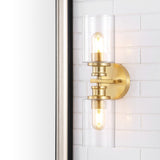Jules Edison 16.5" Cylinder Iron/Seeded Glass Farmhouse Contemporary LED Wall Sconce
