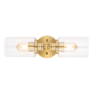 Jules Edison 16.5" Cylinder Iron/Seeded Glass Farmhouse Contemporary LED Wall Sconce