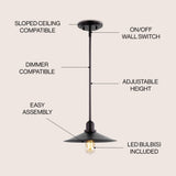 Cade 34.25" Metal Farmhouse Industrial LED Pendant