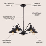 Cade 34.25" Metal Farmhouse Industrial LED Pendant