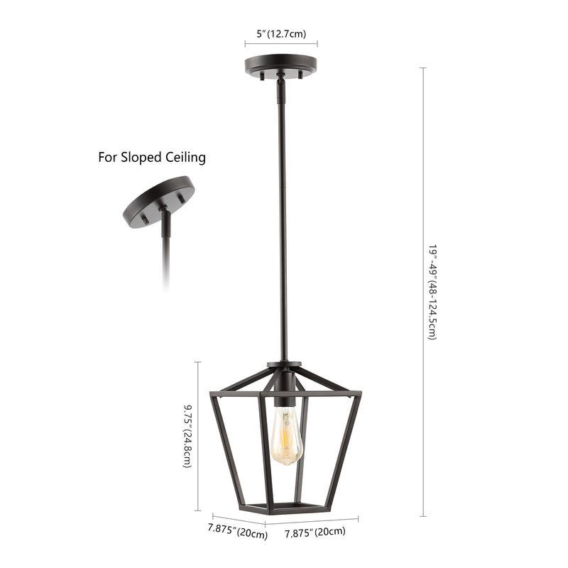 Grace Industrial Farmhouse LED Pendant - JONATHAN Y