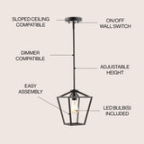 Grace Industrial Farmhouse LED Pendant - JONATHAN Y