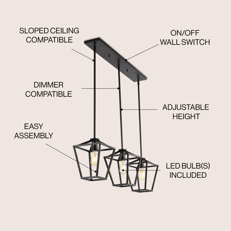 Grace Industrial Farmhouse LED Pendant - JONATHAN Y
