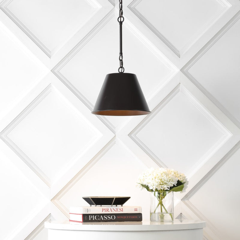 Harper Industrial Farmhouse Iron LED Pendant - JONATHAN Y
