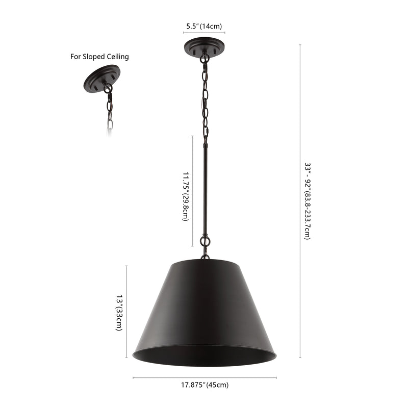 Harper Industrial Farmhouse Iron LED Pendant - JONATHAN Y