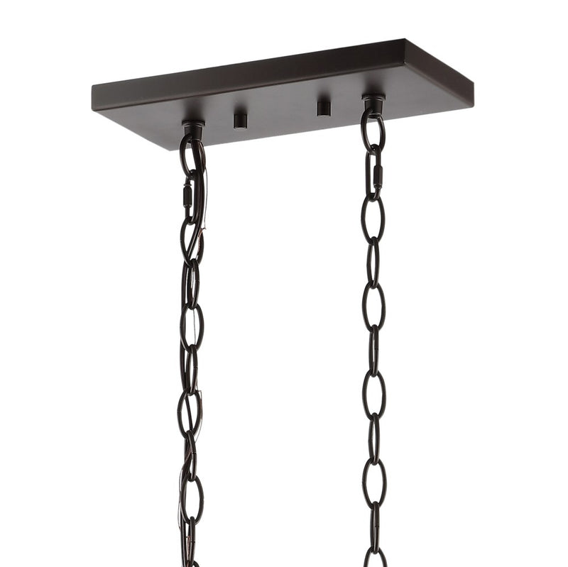 Jayden 36" Industrial Farmhouse Iron/Glass Linear LED Pendant - JONATHAN Y