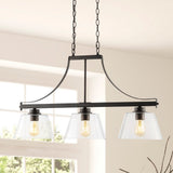 Jayden 36" Industrial Farmhouse Iron/Glass Linear LED Pendant - JONATHAN Y