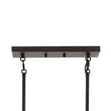 Abbott 34"  Farmhouse Industrial Iron/Glass Linear LED Pendant - JONATHAN Y