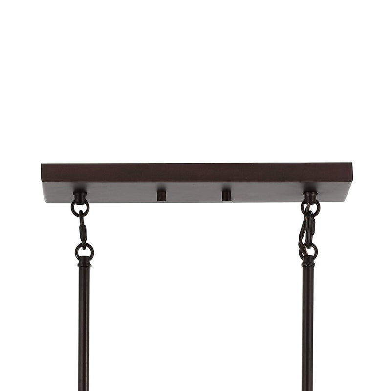 Abbott 34"  Farmhouse Industrial Iron/Glass Linear LED Pendant - JONATHAN Y