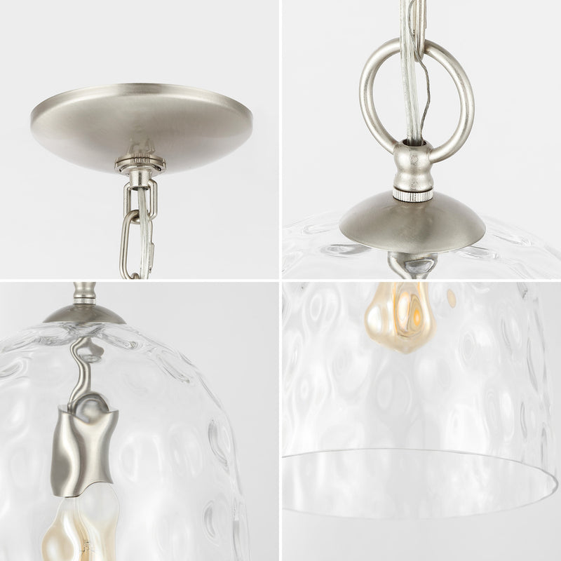 Matilda 10" Industrial Designer Iron/Dimple Glass Dome LED Pendant - JONATHAN Y