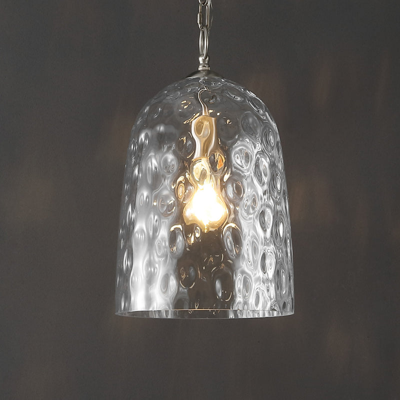 Matilda 10" Industrial Designer Iron/Dimple Glass Dome LED Pendant - JONATHAN Y